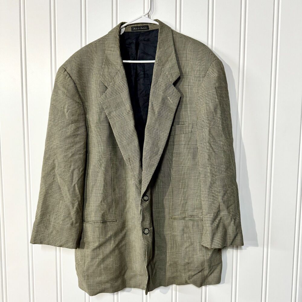 Vintage COUNTRY ROAD 1980s Suit Jacket Men's Sz 44 Wool Blend Tweed Brown Brown